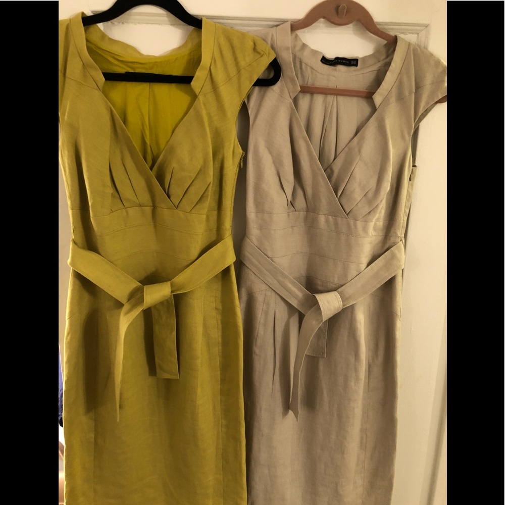 Zara Linen Cap Sleeve Dresses